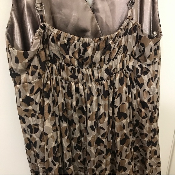 Bcbgmaxazria silk brown circle pattern mini dress - Picture 7 of 10